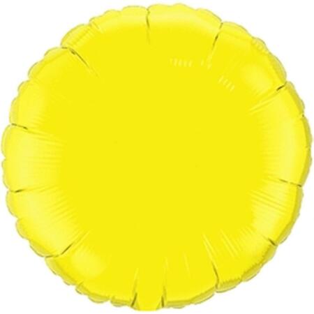 MAYFLOWER DISTRIBUTING 18 in. Yellow Round Flat Foil Balloon, 5PK 38891